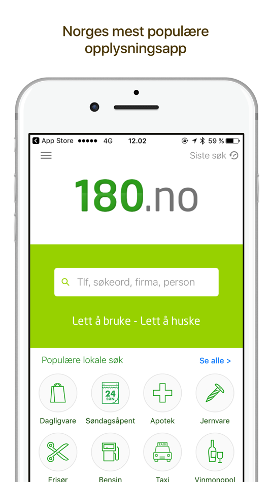 #1. 180.no (iOS) 由: 180.no Nummeropplysningen AS