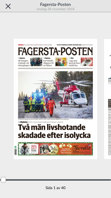 Fagersta-Posten e-tidning Screenshot