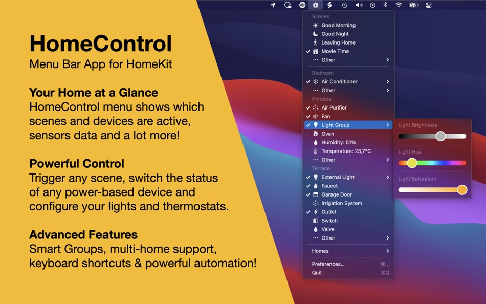HomeControl Menu for HomeKit - 2.8 - (macOS)