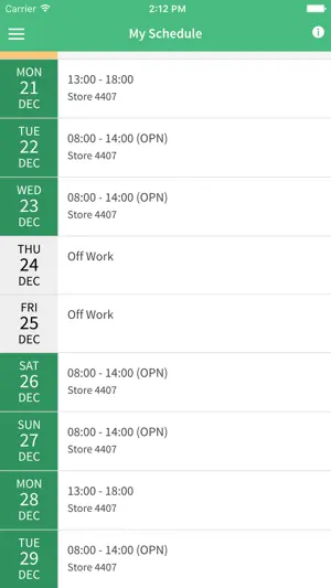 The SUBWAY® Labor Scheduler screenshot 2