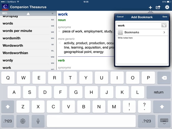 Companion Thesaurus iPad screenshot 7 - Reference app