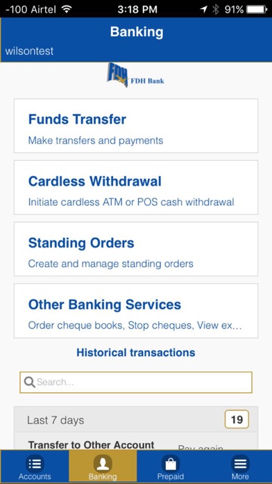FDH bank Mobile Banking Screenshot