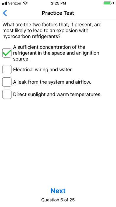 EPA 608 Practice Screenshot