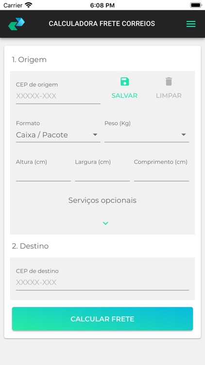 Calcular Frete Correios