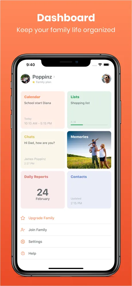 Poppinz: Family Calendar App