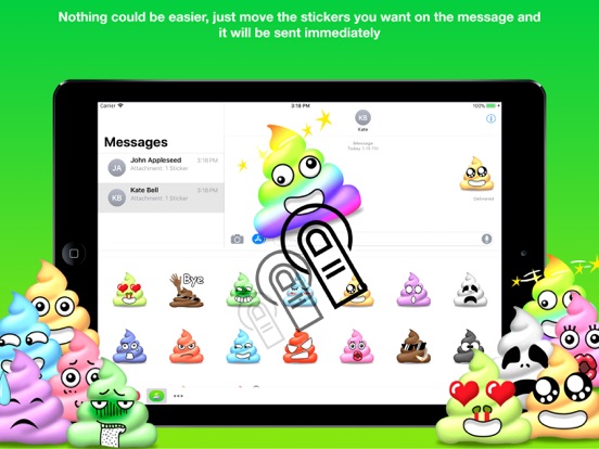 Color Poop Stickers iPad screenshot 2 - Stickers app