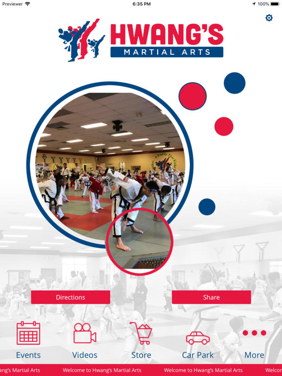 Hwang's Martial Arts iPad screenshot 1 - Health & Fitness app