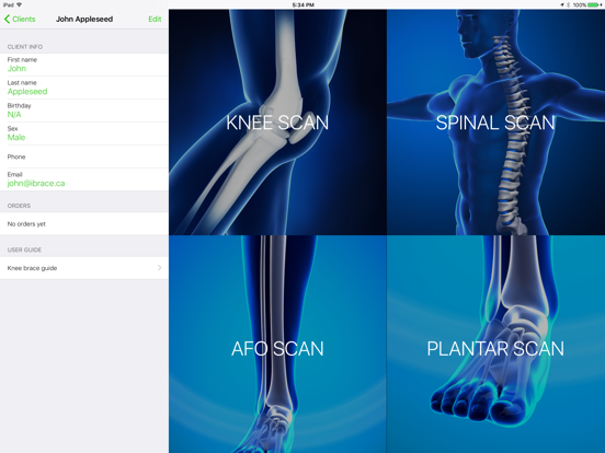 iBrace Custom Orthotics app screenshot
