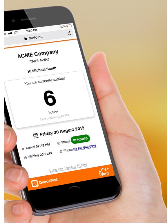 QueuePad for Customer Waitlist iPad screenshot 8 - Business app