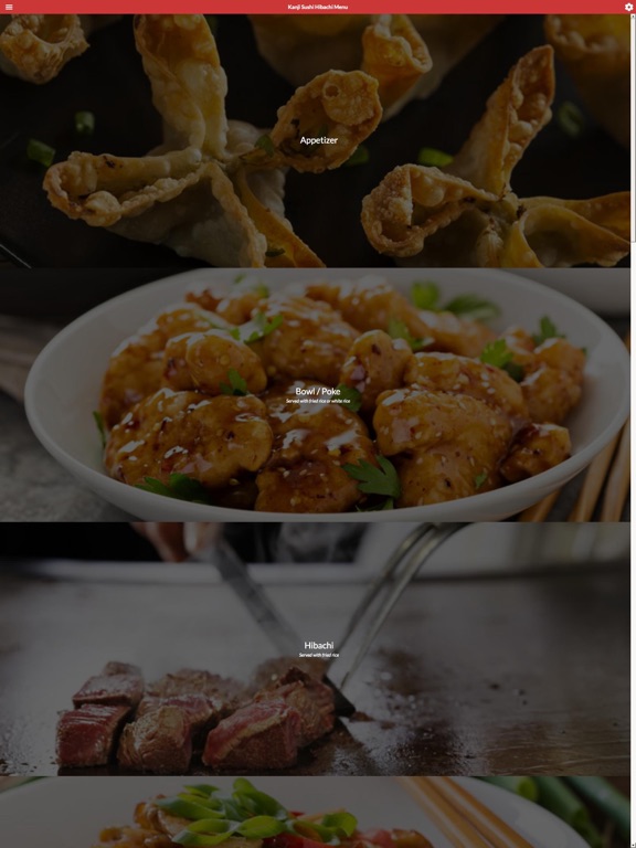 Kanji Sushi Hibachi iPad screenshot 2 - Lifestyle app