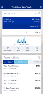 West Shore Bank Touch screenshot #1 for iPhone