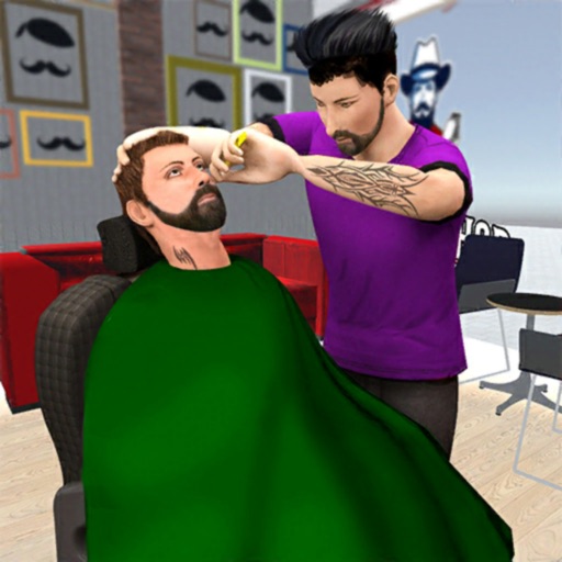 Barber Shop Hair Cut Saloon 3D Icon