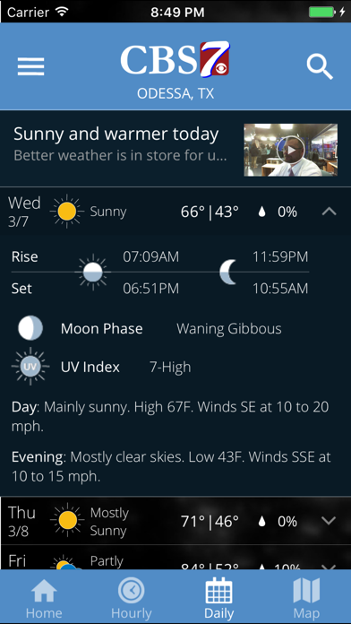 CBS7 Weather Screenshot