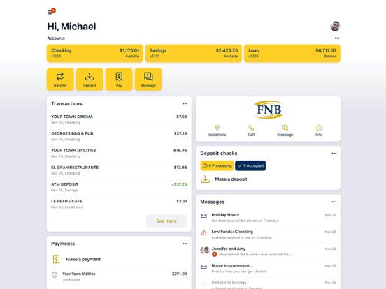 Mobile FNB iPad screenshot 2 - Finance app