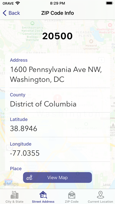 ZIP Code Lookup & Search Screenshot