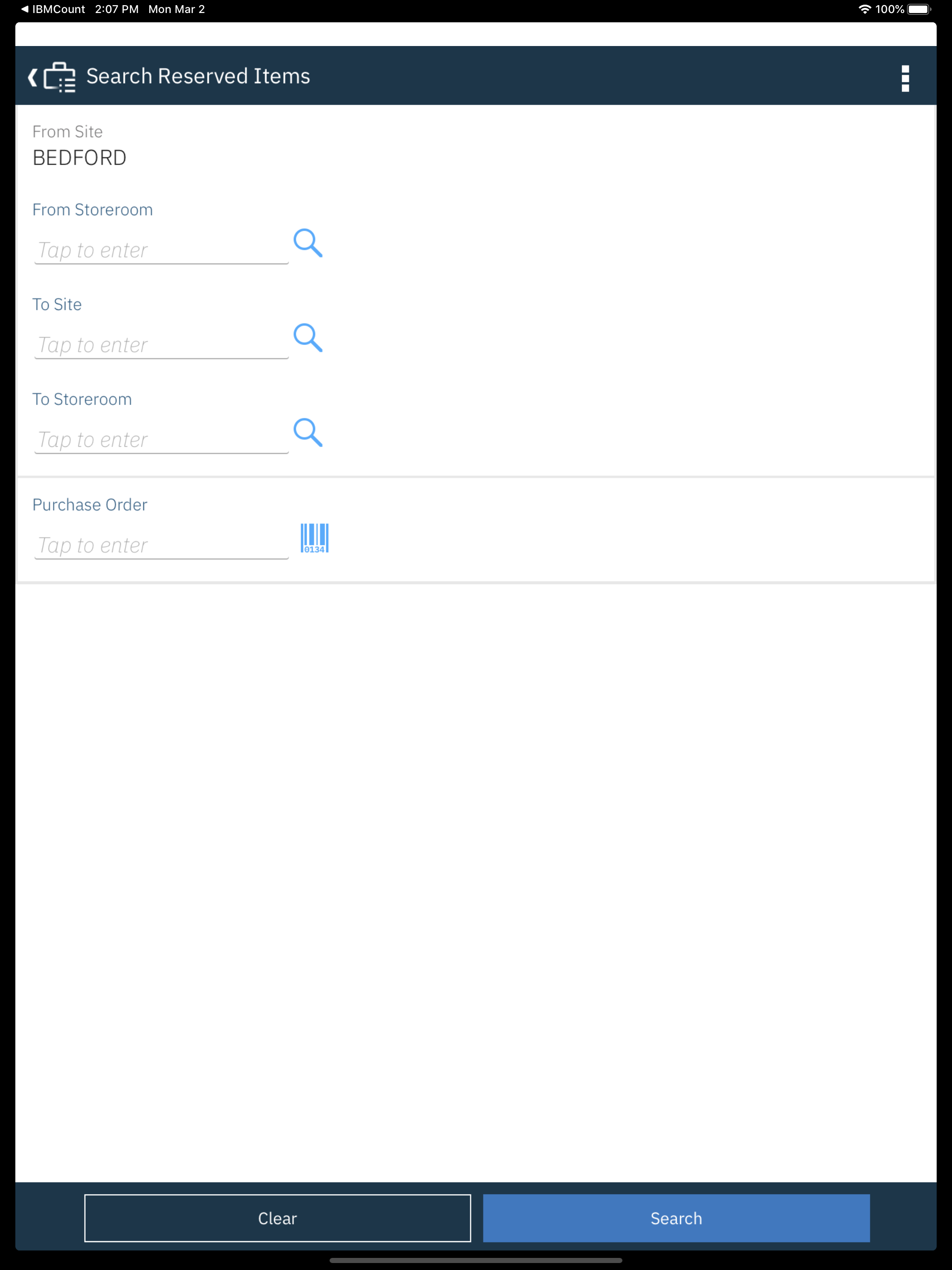 IBM Maximo Transfers Receipts