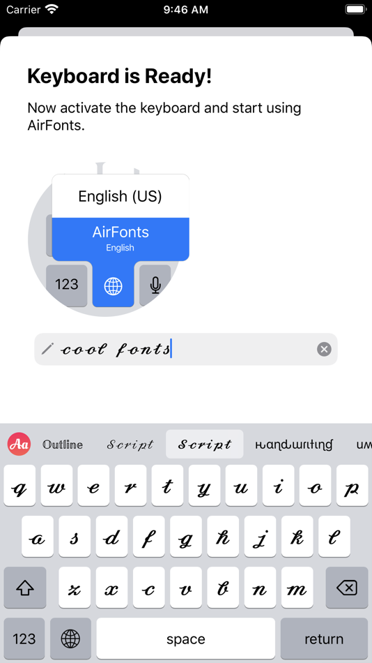 #3. AirFonts: Fancy Fonts Keyboard (iOS) Podle: 建嫦 肖