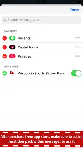 Game screenshot Wisconsin Sports Sticker Pack hack