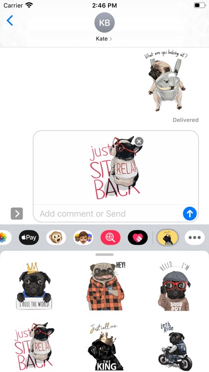 King Pug Stickers