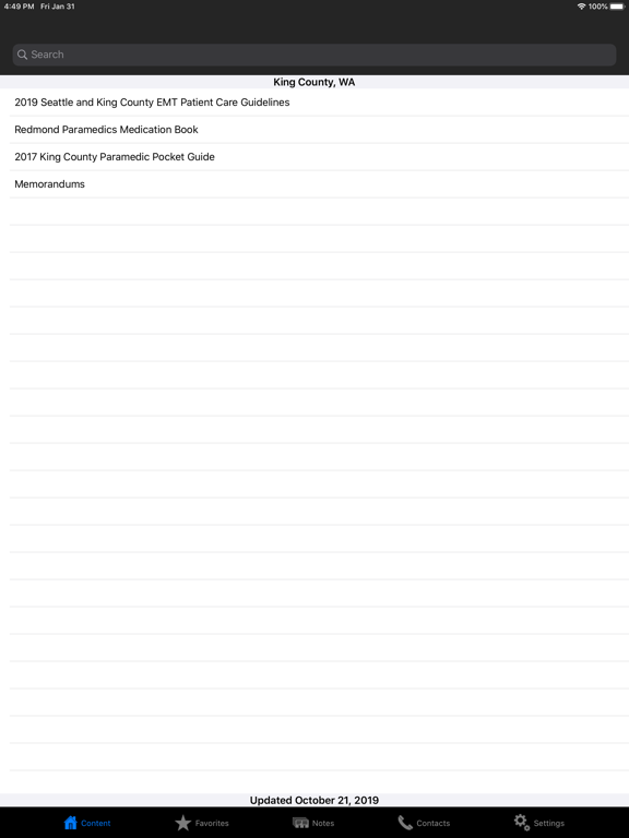 King County EMS Protocol Book iPad screenshot 2 - Medical app