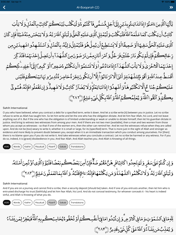 OneQuran.app - Quran Tafsir iPad screenshot 4 - Reference app