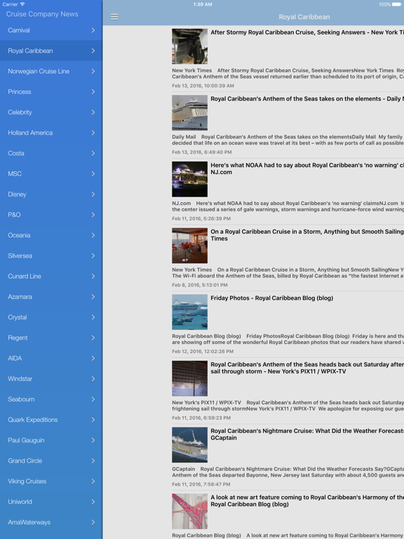 Cruise Ship & Port News iPad screenshot 4 - Travel app