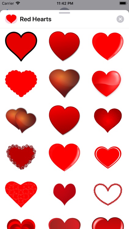 Red Heart Shaped Stickers
