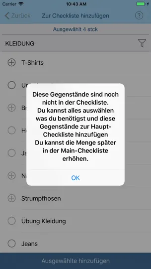 Screenshot von Checklisten Für Reisen auf dem iPhone 9