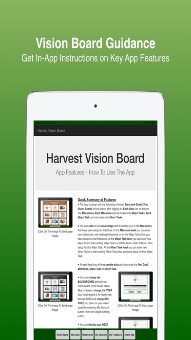 Harvest Vision Board Screenshot