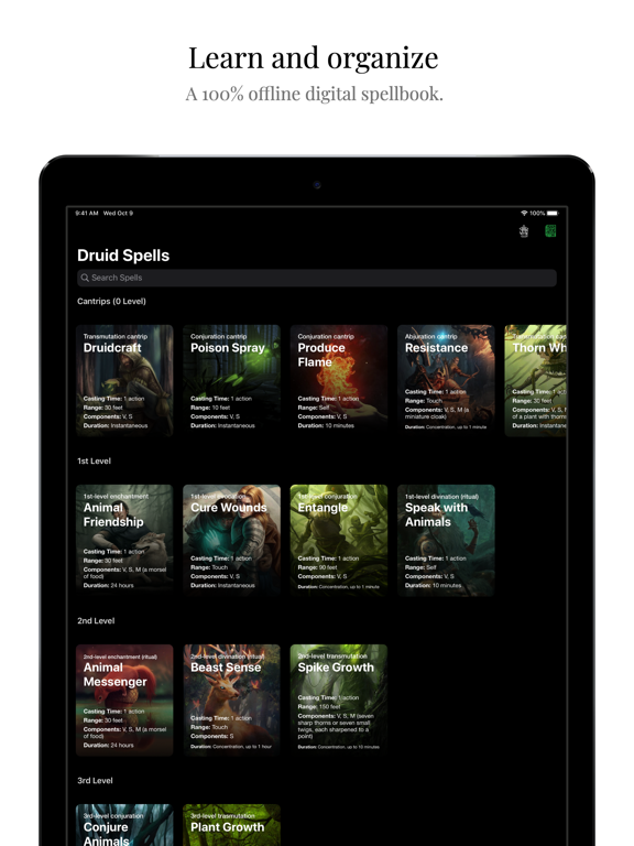 Spells for Dungeons & Dragons iPad screenshot 5 - Entertainment app