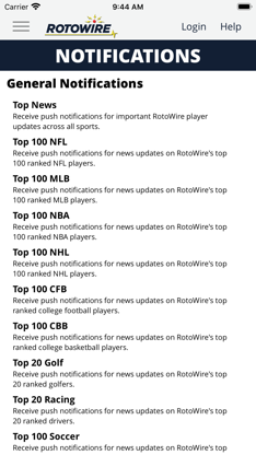RotoWire Fantasy News Center screenshot 4