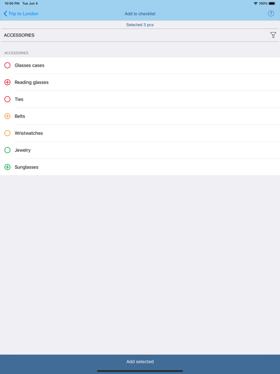 Travel Packing Checklists iPad screenshot 8 - Travel app
