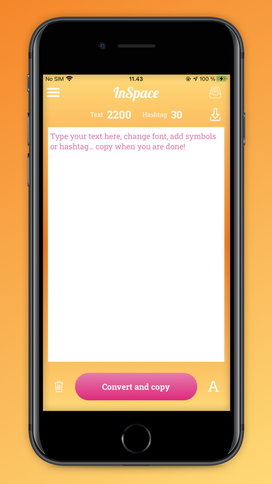 #6. InSpace: caption for Instagram (iOS) Podle: Stefano Ventrudo
