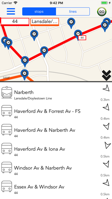 Philadelphia Public Transport Screenshot