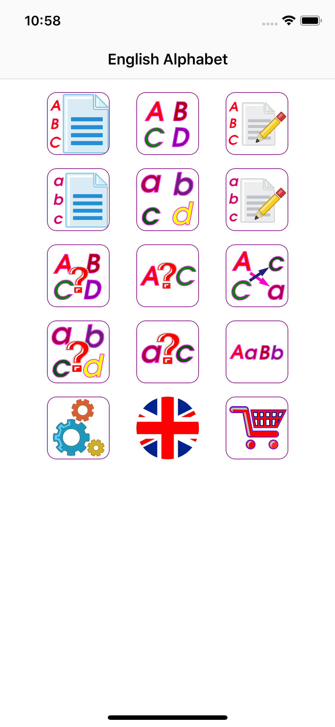 English ABC and writing