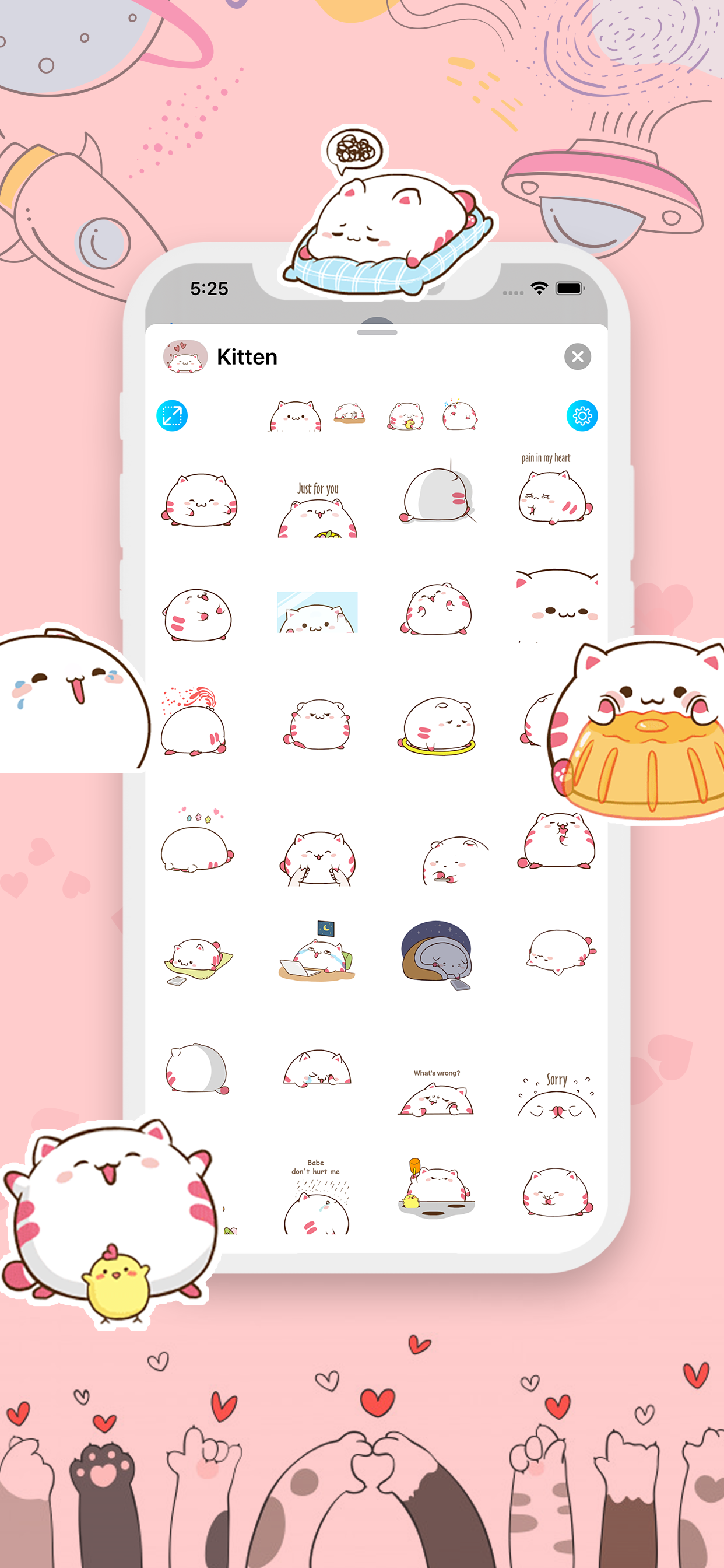 Cute Chubby Kitten Stickers