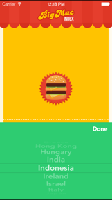 Big Mac Index App screenshot
