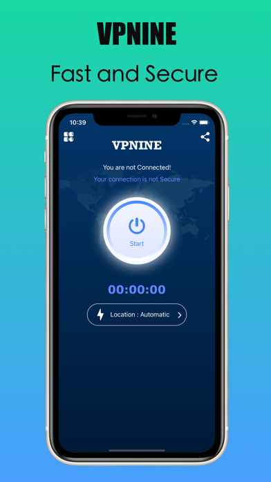 Vpnine - Fast and Secure VPN screenshot 1