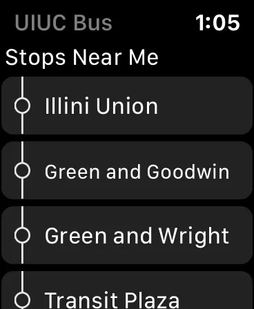 Screenshot #1 pour UIUC Bus for Watch