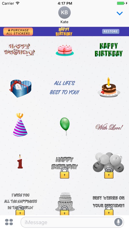 Birthday Stickers - Messages screenshot-3