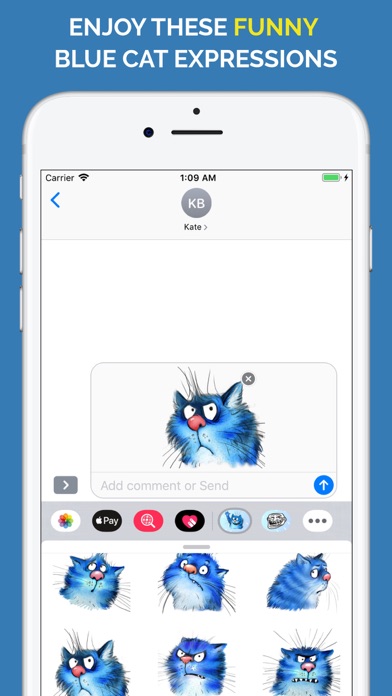 Blue Cat Emojis screenshot 3