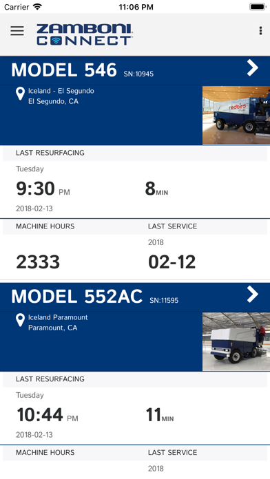 Zamboni Connect™ Screenshot