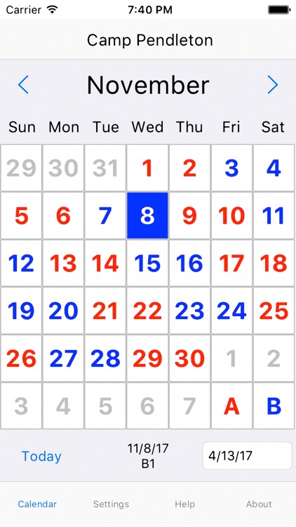 ShiftCal®  Camp Pendleton Fire