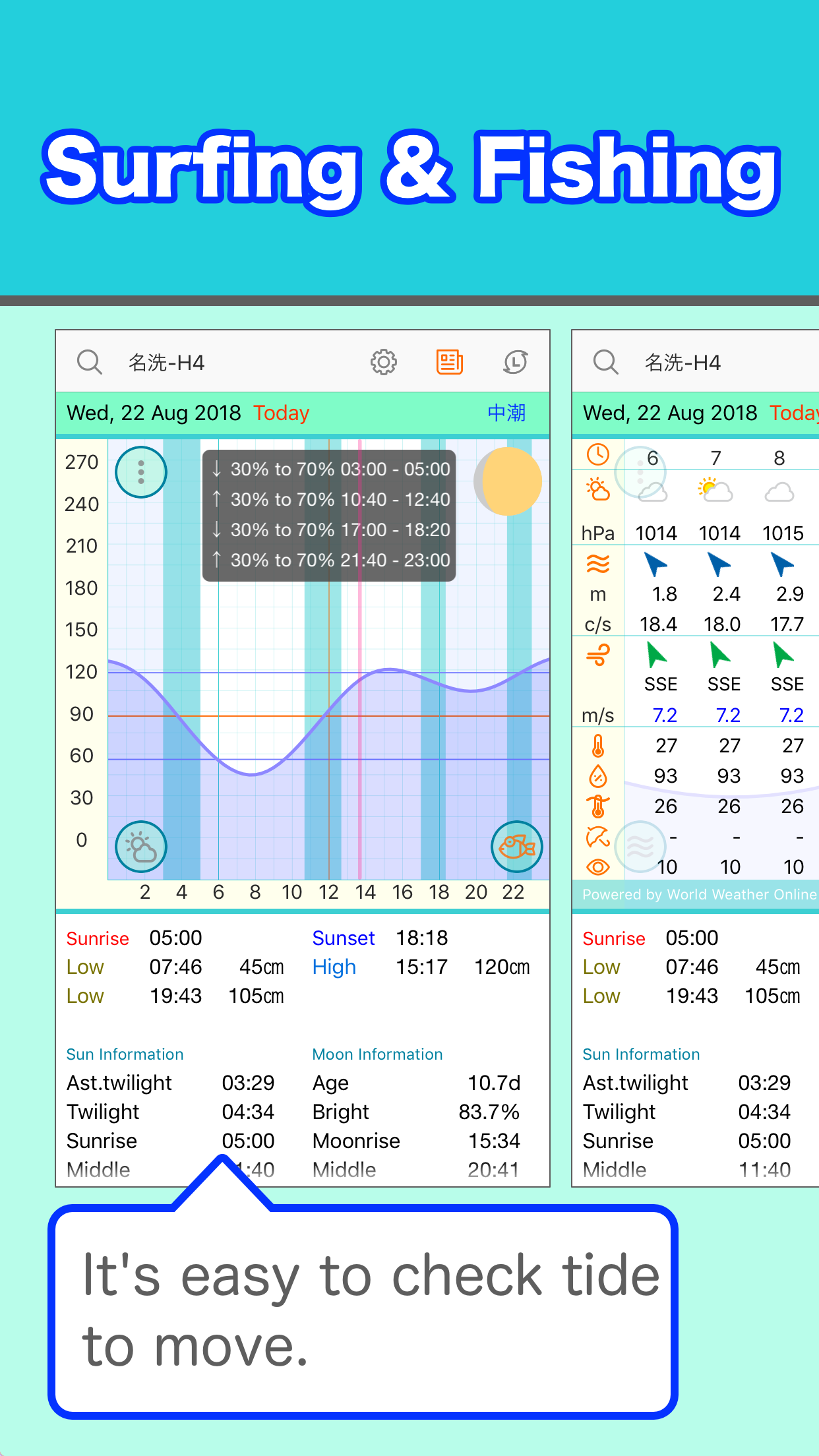 Tide and Weather - SurfTideΔ