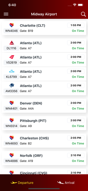 Chicago Midway MDW Flight info