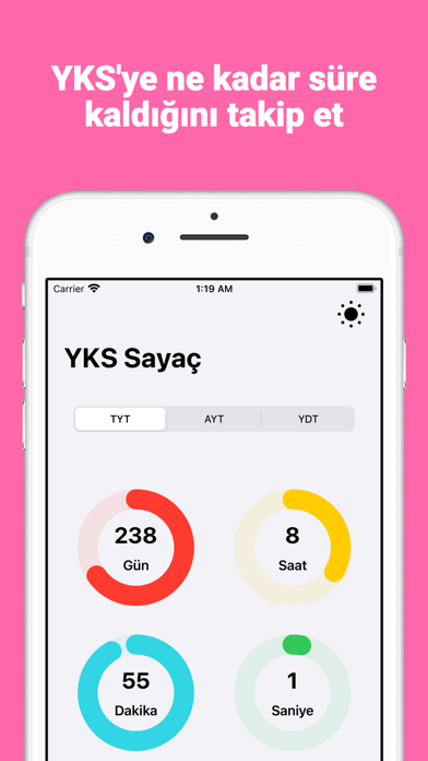 YKS Sayaç ve Widget Screenshot