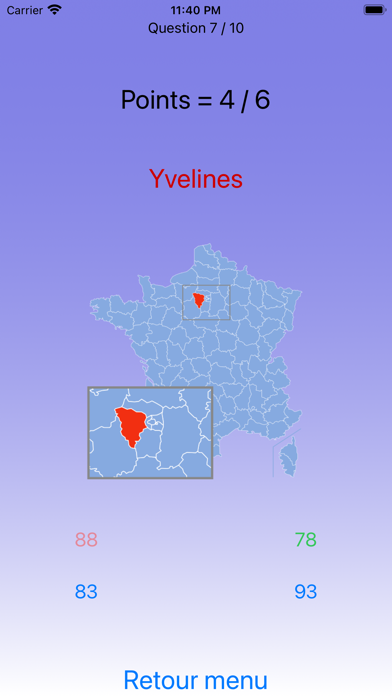 Départements français Screenshot