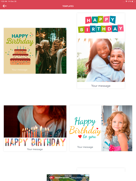 Send Me Card iPad screenshot 2 - Entertainment app