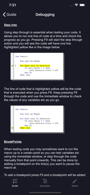 VBA Guide For Excel Screenshot