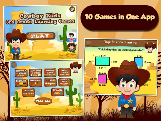 Screenshot #4 pour Cowboy Kid Third Grade Games
